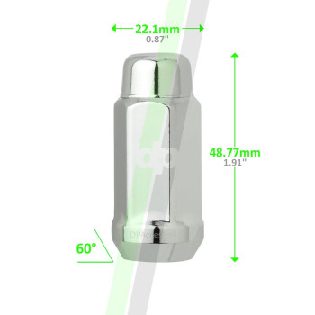 Dpaccessories 20 Chrome 14X15 Closed End Xl Bulge Acorn Lug Nuts For Custom Wheels D3318230520