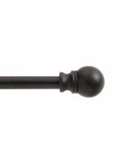 Kenney Kn55929 Davenport Ball End Petite Caf Decorative Window Curtain Rod 4886 Adjustable Length Matte Black Finish 12