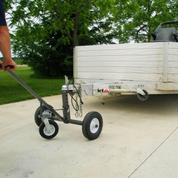 Tow Tuff Adjustable Solid Steel Heavy Duty 800 Pound Capacity Portable Trailer Dolly With 8 Inch Swivel Caster And 12 Inch Flat