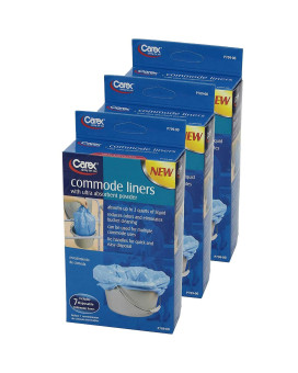 Carex Commode Liners 21 Liners Fits Most Commodes With Absorbent Powder Holds 2 Quarts Liquid Disposable 7 Toilet Liners