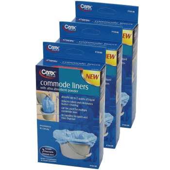 Carex Commode Liners 21 Liners Fits Most Commodes With Absorbent Powder Holds 2 Quarts Liquid Disposable 7 Toilet Liners