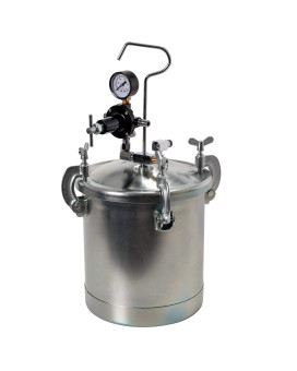 Tcp Global 212 Gallon 10 Liter Pressure Pot Paint Tank Heavy Duty Solid Steel Clamp On Lid Regulator Pressure Gauge