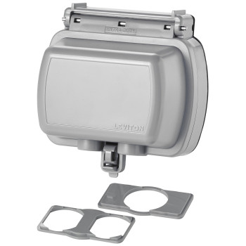 Leviton Weatherproof Outlet Box Extra Duty 1Gang Whileinuse Cover Includes Inserts For Single Duplex And Decoragfci Recept