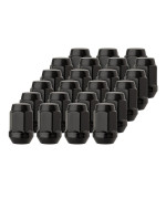 Dpaccessories 23 Black 1220 Closed End Bulge Acorn Lug Nuts Cone Seat 34 Hex Lcb3B2Hebk04023