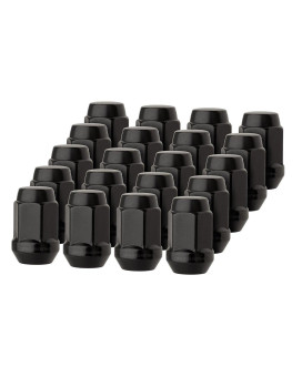 Dpaccessories 20 Black 12X125 Closed End Bulge Acorn Lug Nuts Cone Seat 19Mm Hex Lcb3B5Hebk04020