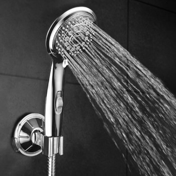 Hotelspa 7Setting Aquacare Series Spiral Handheld Shower Head Luxury Convenience Package With Pause Switch Extralong Hose Plu