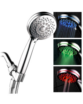 Hotelspa Spectrumtm Ultraluxury 7Setting 7Color Led Handheld Showerhead With Chrome Face 7 Colors Of Led Lights Change Au