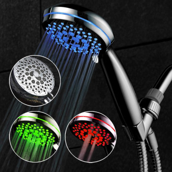 Hotelspa Spectrumtm Ultraluxury 7Setting 7Color Led Handheld Showerhead With Chrome Face 7 Colors Of Led Lights Change Au