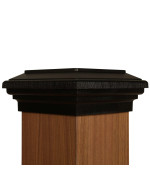 6X6 Post Cap Most Common Fits Post 55X55 Black Flat Island Newell Top For Fences Decks Railings And Mailboxes By Atlan