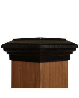 6X6 Post Cap Most Common Fits Post 55X55 Black Flat Island Newell Top For Fences Decks Railings And Mailboxes By Atlan