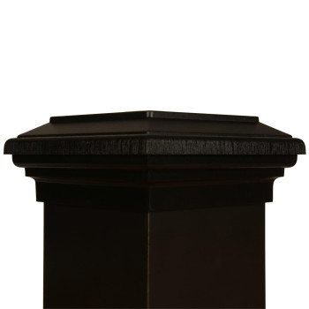 6X6 Post Cap Most Common Fits Post 55X55 Black Flat Island Newell Top For Fences Decks Railings And Mailboxes By Atlan