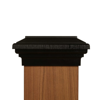 6X6 Post Cap Most Common Fits Post 55X55 Black Flat Island Newell Top For Fences Decks Railings And Mailboxes By Atlan