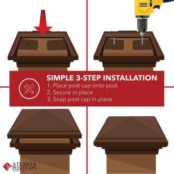 6X6 Post Cap Most Common Fits Post 55X55 Black Flat Island Newell Top For Fences Decks Railings And Mailboxes By Atlan