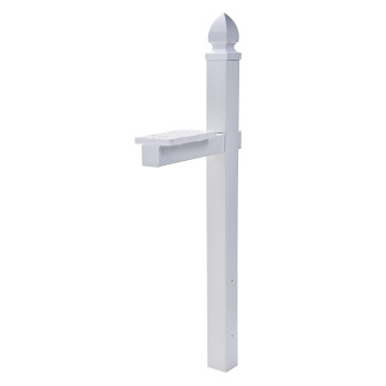 Gibraltar Mailboxes Whitley 4X4 Rustproof Plastic White Crossarm Mailbox Post Wp000W01