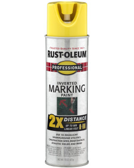 Rustoleum 266577 Professional 2X Distance Inverted Marking Spray Paint 15 Oz High Visibility Yellow