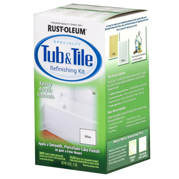 Rustoleum 7860519 Acrylic Tub And Tile Refinishing 2Part Kit White 2 Pack