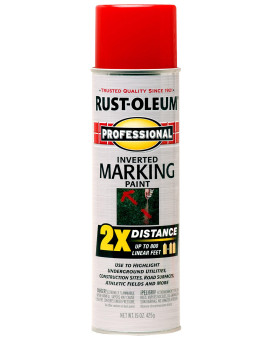 Rustoleum 266591 Professional 2X Distance Inverted Marking Spray Paint 15 Oz Safety Red