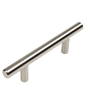 Cosmas 5 Pack 305030Sn Satin Nickel Cabinet Hardware Euro Style Bar Handle Pull 3 Inch 76Mm Hole Centers 12 Inch Bar