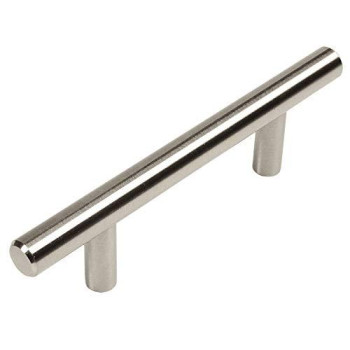 Cosmas 5 Pack 305030Sn Satin Nickel Cabinet Hardware Euro Style Bar Handle Pull 3 Inch 76Mm Hole Centers 12 Inch Bar