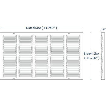 36W X 12H Steel Return Air Grilles Sidewall And Ceiling Hvac Duct Cover White Outer Dimensions 3775W X 1375H