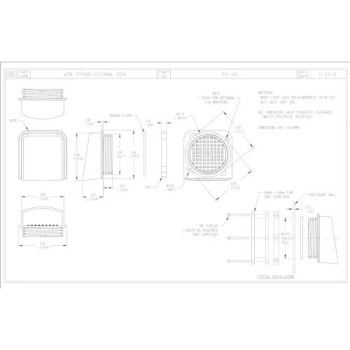 Bud Industries Ipv1115 Ip32 Air Vent Fan Dia 291 L X 276 W X 2 D Gray