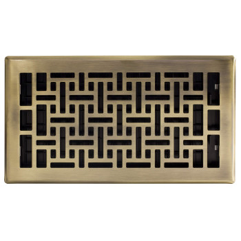 Decor Grates Ajh612A Oriental Floor Register 6X12 Inches Antique Brass Finish