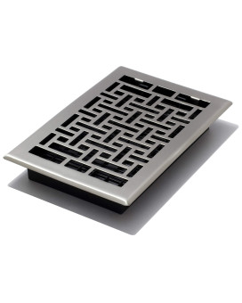 Decor Grates Ajh610Nkl Oriental Floor Register 6Inch By 10Inch Brushed Nickel