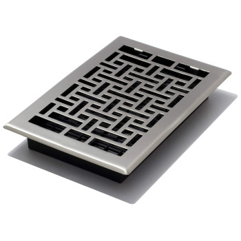 Decor Grates Ajh610Nkl Oriental Floor Register 6Inch By 10Inch Brushed Nickel