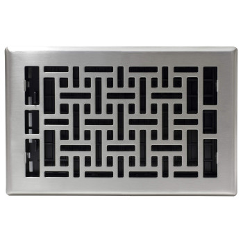 Decor Grates Ajh610Nkl Oriental Floor Register 6Inch By 10Inch Brushed Nickel