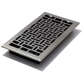 Decor Grates Ajh612Nkl Oriental Floor Register 6Inch By 12Inch Nickel