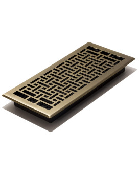 Decor Grates Ajh614A Oriental Floor Register 6X14 Inches Antique Brass Finish