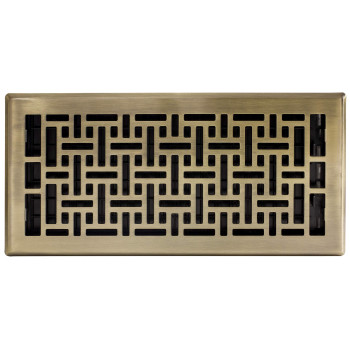 Decor Grates Ajh614A Oriental Floor Register 6X14 Inches Antique Brass Finish