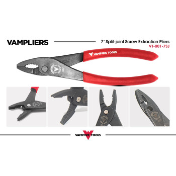 Vampliers 7 Screw Extractor Slip Joint Pliers Premium Crv Steel Made In Japan Vertically Serrated Jaws To Grip And Remove A