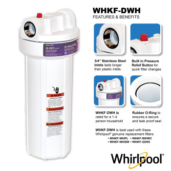 Whirlpool Whole Home Water Filtration System Whkfdwh Stainless Steel Inlets Standard Capacity Reduces Sediment Sand Soil