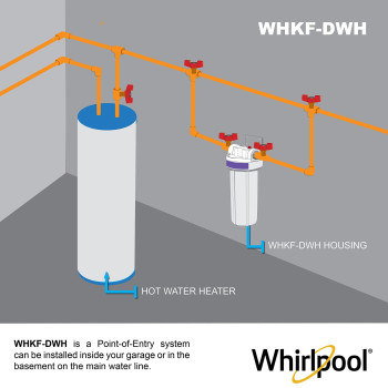 Whirlpool Whole Home Water Filtration System Whkfdwh Stainless Steel Inlets Standard Capacity Reduces Sediment Sand Soil