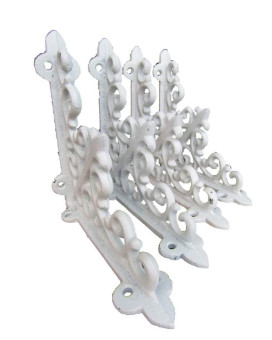 Cast Iron Shelf Brackets Braces White Small 55 X 55 Inch Rustic Antique Style Set Of 4