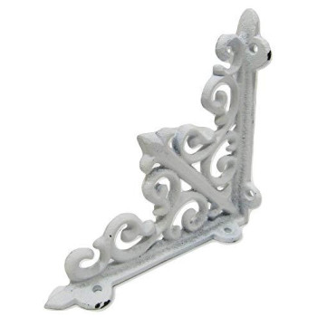 Cast Iron Shelf Brackets Braces White Small 55 X 55 Inch Rustic Antique Style Set Of 4