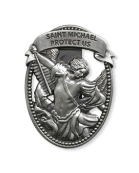 Sacred Traditions Silver Tone Zinc Alloy Archangel St Michael Protect Us Visor Clip 2 14 Inch