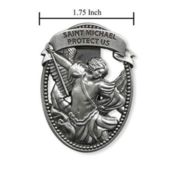 Sacred Traditions Silver Tone Zinc Alloy Archangel St Michael Protect Us Visor Clip 2 14 Inch