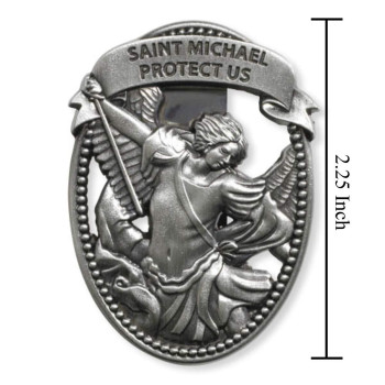 Sacred Traditions Silver Tone Zinc Alloy Archangel St Michael Protect Us Visor Clip 2 14 Inch