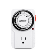 Bnlink 24 Hour Plugin Mechanical Timer Grounded For Aquarium Grow Light Hydroponics Indoor Lighting Home Appliances Etl L