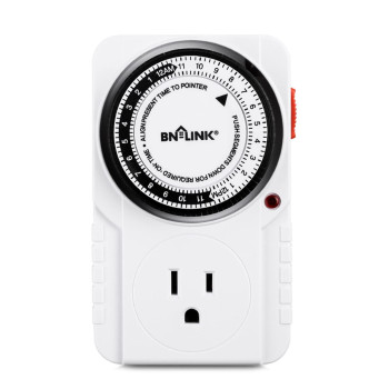 Bnlink 24 Hour Plugin Mechanical Timer Grounded For Aquarium Grow Light Hydroponics Indoor Lighting Home Appliances Etl L