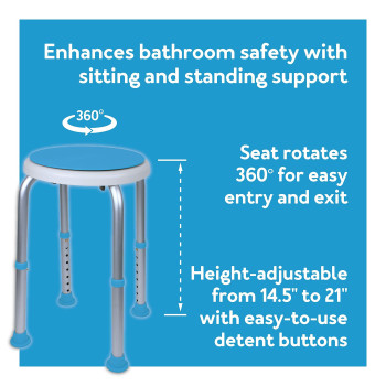 Carex Swivel Shower Stool With Padded Seat Shower Seat For Seniors Elderly Handicap Disabled Or Those Home From Surgery