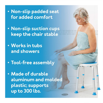 Carex Swivel Shower Stool With Padded Seat Shower Seat For Seniors Elderly Handicap Disabled Or Those Home From Surgery