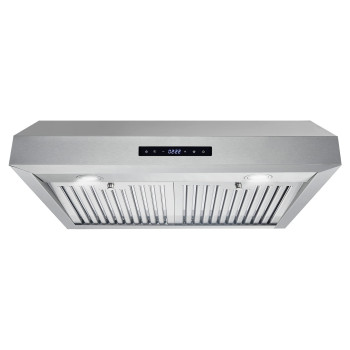 Cosmo Umc30 Ducted Under Cabinet Stainless Steel Range Hood With 380 Cfm Permanent Filters Led Lights 30 Inch