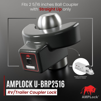 Amplock Ubrp2516 Rvtrailer Coupler Lock Secure Your 2 516 Ball Coupler With Straight Lip North American Craftsmanship F