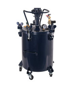 Tcp Global 10 Gallon 40 Liter Pressure Pot Paint Tank Heavy Duty Solid Steel Clamp On Lid With Airpowered Mixing Agitator