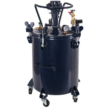 Tcp Global 10 Gallon 40 Liter Pressure Pot Paint Tank Heavy Duty Solid Steel Clamp On Lid With Airpowered Mixing Agitator