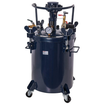 Tcp Global 8 Gallon 30 Liter Pressure Pot Paint Tank Heavy Duty Solid Steel Clamp On Lid With Airpowered Mixing Agitator