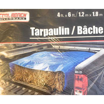 Tool Bench Hardware 4 X 6 Blue Tarp Tarpaulin